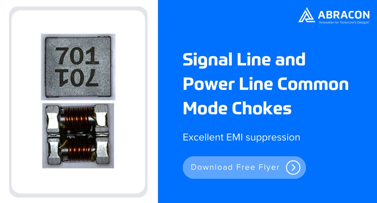 Abracon's tweet image. Abracon's Common Mode Chokes (#CMCs) are here to enhance Power and Signal Line integrity in space-constrained designs! These CMCs are ideal for applications across the Medical, IIoT, Networking, &amp;amp; Telecom sectors. Discover Abracon’s CMCs today bit.ly/3Yt07ay 
#Abracon