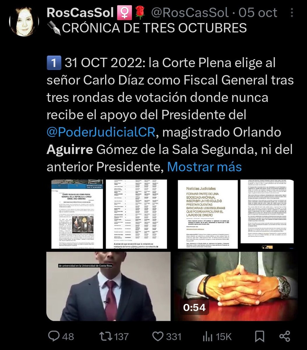 RosCasSol's tweet photo. 👇 @DiputadoPacheco: quien le habla fue la primera persona en señalar que ni el Presidente de la Corte Suprema, don Orlando Aguirre, ni el exPresidente, don Fernando Cruz, habían votado por el vergonzoso Fiscal General actual en ninguna de las tres rondas.

🔍 Y, sin embargo, cuando yo lo señalé (no una sino varias veces) usted no salió a 🐴 relinchar (uso ese verbo en honor a su propuesta de declarar al caballo de paso nuevo símbolo nacional). ¿Por qué?

🔍 ¿Por qué usted calló antes cuando desde la ciudadanía señalamos ese hecho (👇 ver mis tuits de principios de octubre en capturas y enlaces), pero ahora sí rebuzna para agradar a @crhoycom?

https://t.co/qFBf5zFGMf

https://t.co/8sq8yxsnfh

🔍 Y además, ¿qué tiene de "dATo faLsO" emplazar públicamente al Presidente del Poder Judicial (haya votado personalmente él o no por ese jerarca) por mantener a un jerarca tan cuestionado y callar ante tantas y tan graves denuncias, pues su silencio lo hace cómplice?

🔍 ¿En qué momento de la declaración de don @RodrigoChavesR este afirma que don Orlando Aguirre votó por Carlo Díaz?

🔍 En su limitada capacidad, ¿no ve usted que el cuestionamiento es a don Orlando Aguirre como Presidente del Poder Judicial y no a don Orlando Aguirre como un magistrado más de los 22 de Corte Plena?

❌️ Sabemos que en su partido se heredan los puestos (por ejemplo, su curul heredada de su señor padre Ovidio Pacheco), pero sus electores turrialbeños y cartagineses no merecen una curul tan desteñida y penosa como la suya.

📣 Ojalá don @LeslyeBojorges no se rodee de elementos tan maleables y tan fácilmente desmentibles como usted para la campaña 2026.