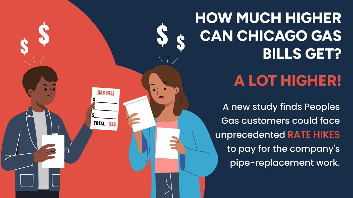 cubillinois's tweet photo. New report from @cubillinois found that if Peoples Gas continues its methane gas-pipe spending plan, it would need a series of rate hikes averaging nearly 7%/yr through 2040. (In effect, that would be 15 straight years of record rate hikes!) Read more at https://t.co/lM3UfMrxlf. https://t.co/ulWMTJNbWI