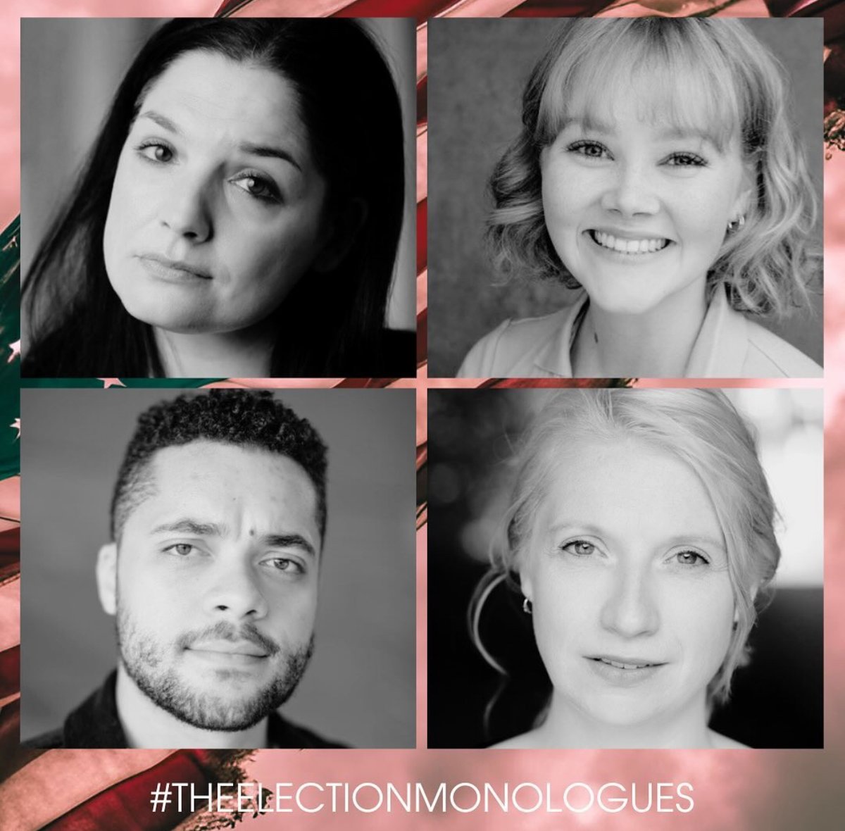 CAST ANNOUNCEMENT - #TheElectionMonologues 🇺🇸

⭐ Neshla Caplan
⭐ Kirsten Henderson
⭐ Reuben Josepth
⭐ Kirsty McDuff

These monologues highlight the injustices that are in play NOW, and that are at risk of proliferating if the outcome of the imminent US election swings right.