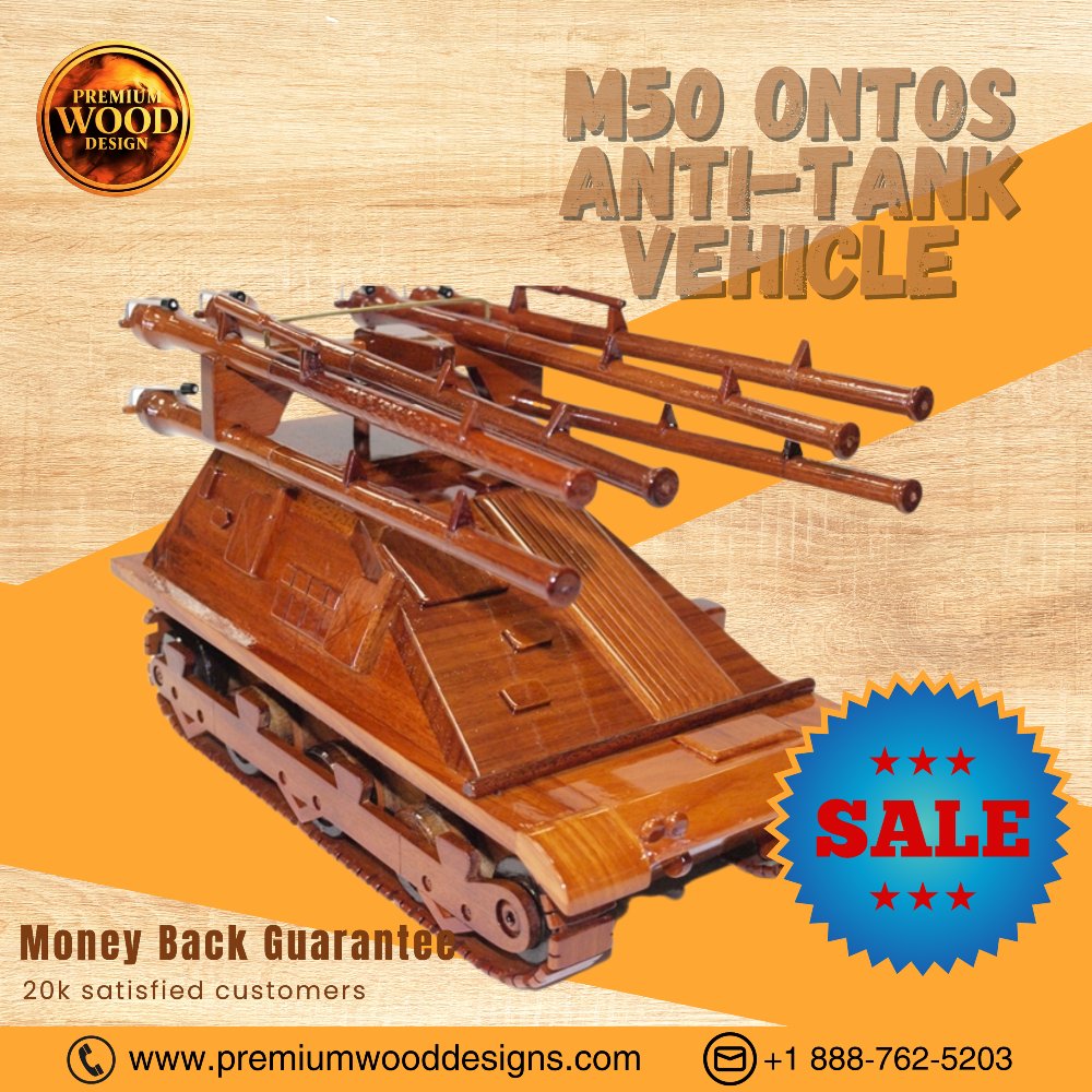 design64713's tweet photo. Check out our detailed Woodcraft M50 Ontos Anti-Tank Vehicle! 🚜 Crafted with precision, this unique model is perfect for military enthusiasts and collectors. Get yours now! 💥

#Woodcraft #premiumwooddesign  #Handcrafted #CollectorsEdition https://t.co/J4dfA0QzbH