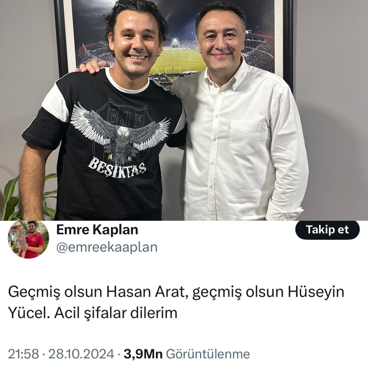 Sen Görev başında alkollü halde
 Türkiyenin en büyük camiasını tahrik ediceksin, Beşiktaş’ın başkanlık makamına saygısızlık yapacaksın.Sonra yumruk atan tutuklanarak ceza evine gönderilecek.Bunun adalet neresinde?Sezgin Gülnar  serbest bırakılmalıdır.Yanındayım abi🖤🤍