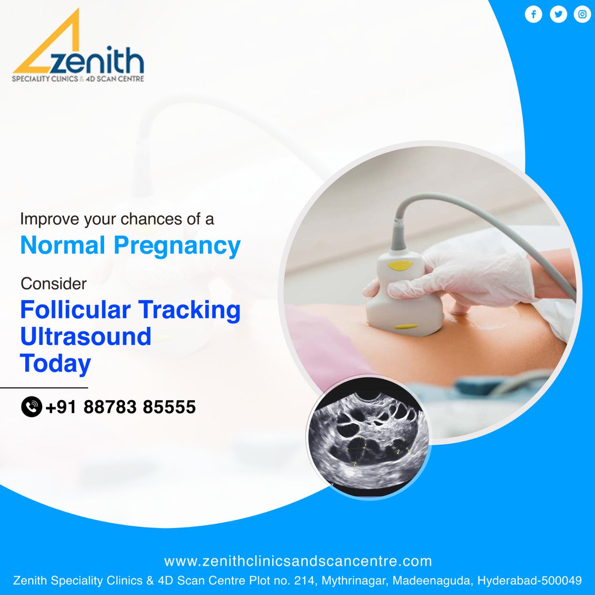 Zenith_Clinics's tweet image. Boost your chances for a smooth and #normalpregnancy with personalized insights. #Folliculartrackingultrasound is a simple, #non-invasive way to monitor your #ovulationcycle, helping you and doctor to make informed decisions.
Schedule your #appointment now!