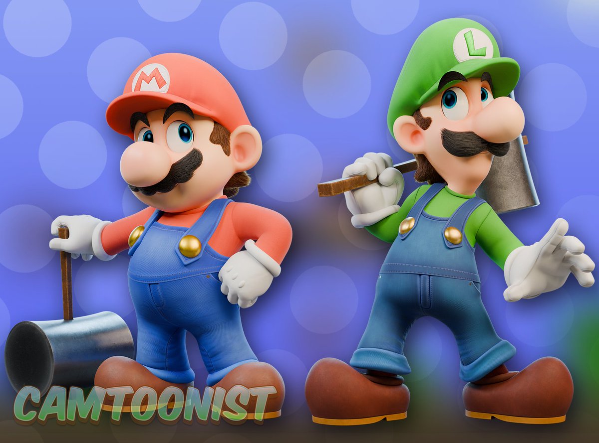 Camtoonist's tweet photo. Here come the plumbers!
After a long time polishing, here they are! I have a lot of love for this look. It's based on a bunch of iterations they have.  I'll post some more renders in the comments! https://t.co/DUJEcYIxUP