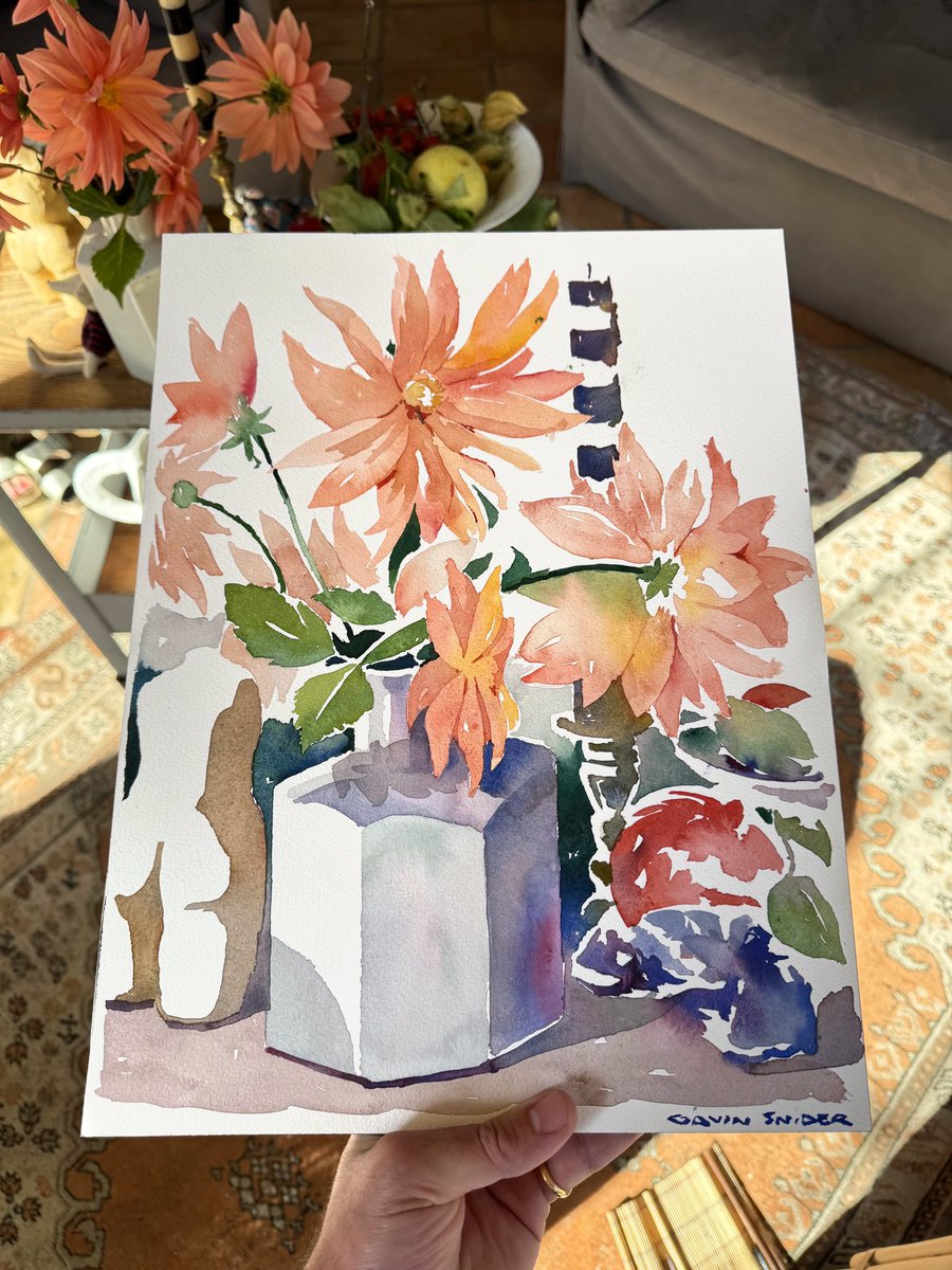 Still life with dahlias, freshly cut from the garden of Hooker Green.