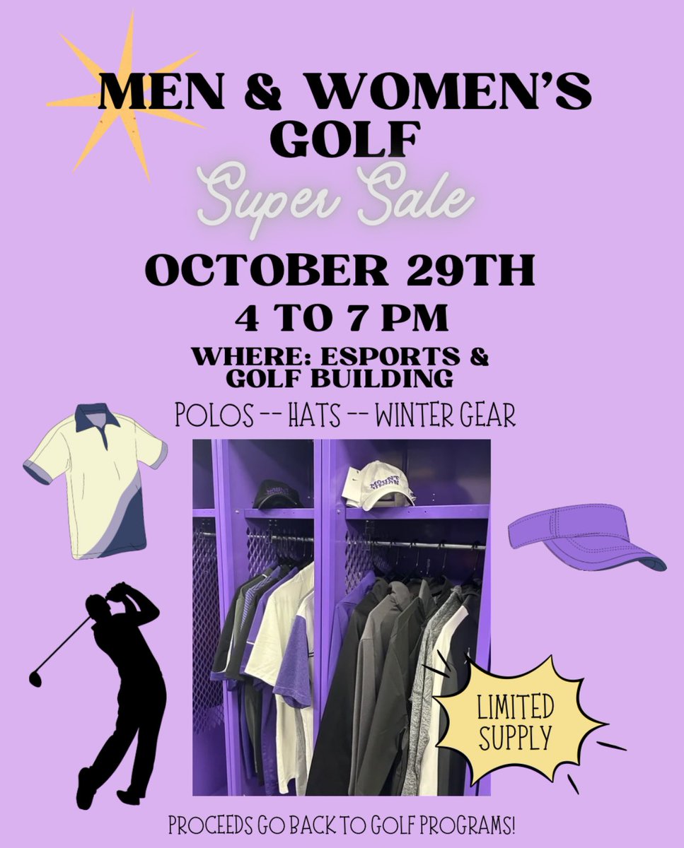 Stop by the golf center tonight from 4-7 and grab your gear! We have Mount Union Nike gear, footjoy, adidas, and other great things for sale! Stock up today!!
