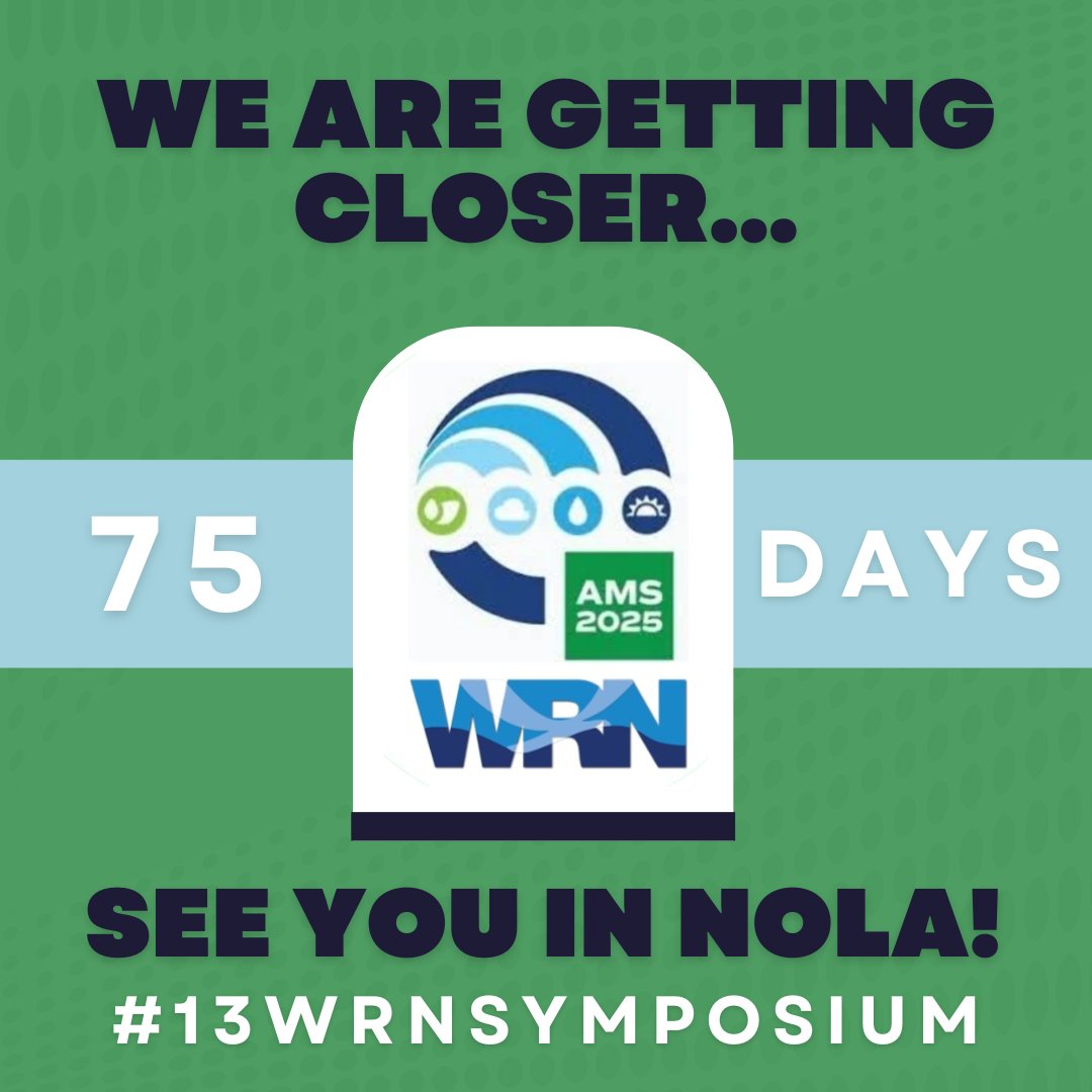 amswrn's tweet photo. 75 Days To Go!! Who's Excited?
#ametsoc #amswrn #amsnola2025 https://t.co/dWsyoU5Ngo
