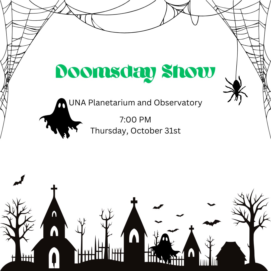 unaplanetarium's tweet photo. Join us for our Halloween program, Oct 31st at 7pm.  $5/person, UNA students free.  Electronic payment only. https://t.co/GGiEJrdDS8
