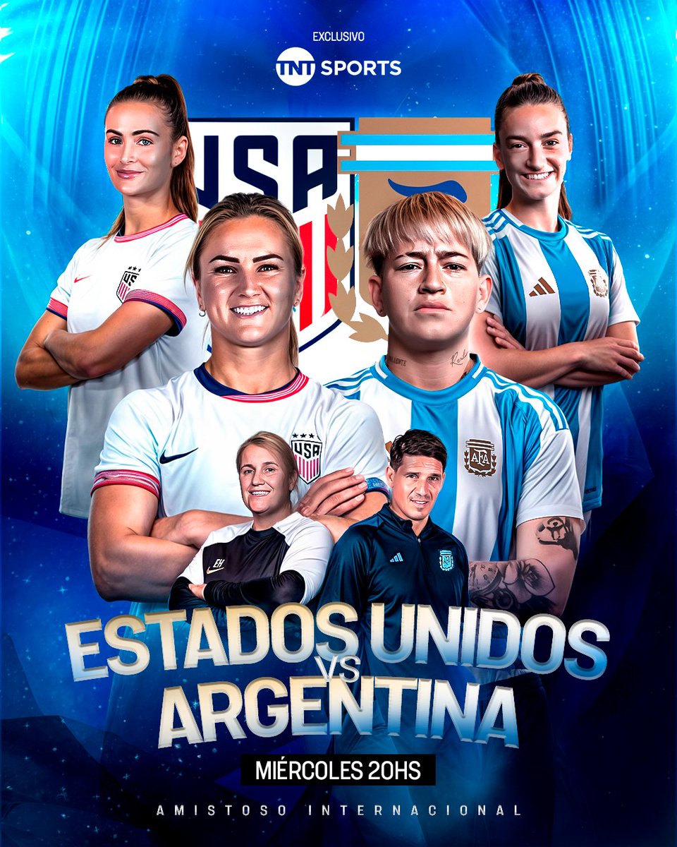 TNTSportsAR's tweet photo. LA SELECCIÓN 🇦🇷  JUEGA POR TNT SPORTS

⚽ Estados Unidos vs. Argentina
🗓️ Miércoles 20hs
🌎 Amistoso internacional
📺 EXCLUSIVO por TNT Sports
🎙️ @IgnacioFusco y @Angelalerena https://t.co/3qJzaLYqXH
