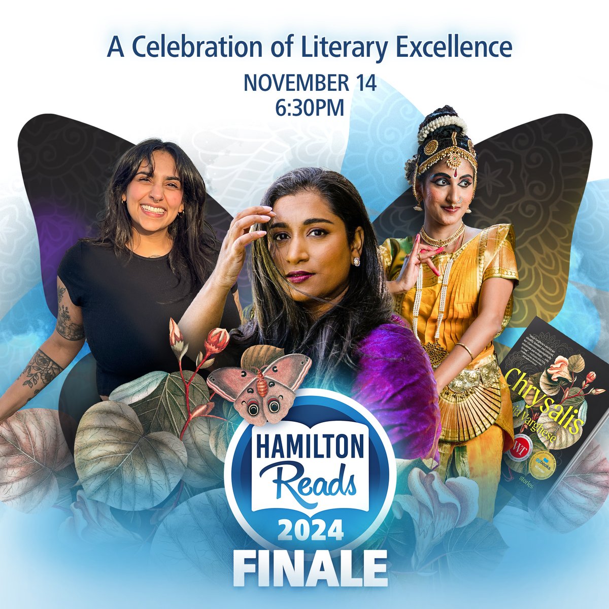 Two weeks away! 📚
Celebrate the Hamilton Reads 2024 finale with <a href="/Anuja_V/">Anuja Varghese</a> for a literary evening filled with food, dance, and more. Secure your seat and register to attend on Thursday, November 14 at 6:30 pm at the Valley Park Branch. hpl.ca/events #HamOnt #reading