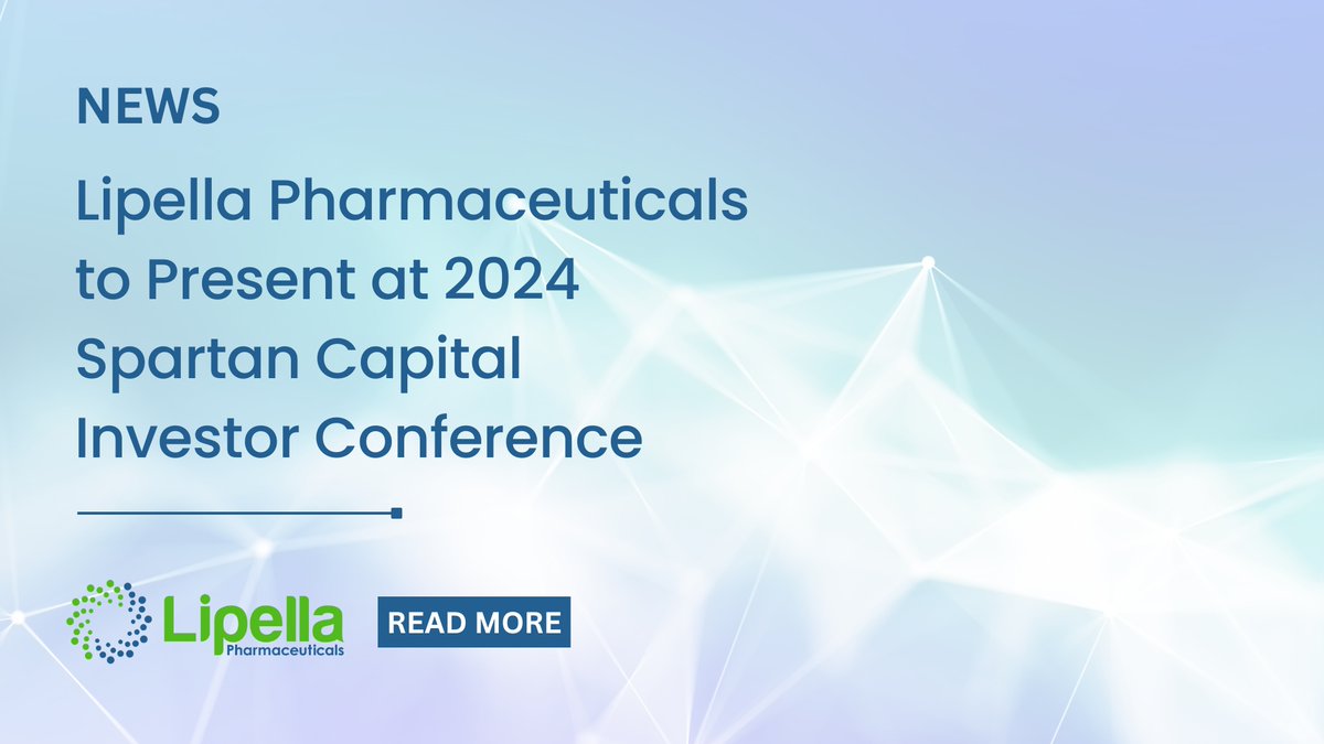 We are pleased to announce we will be attending the 2024 Spartan Capital Investor Conference in New York that will be held on November 4th, 2024. <a href="/LipellaPharma/">Lipella</a> $LIPO CEO Jonathan Kaufman will be presenting at 9:25am EST and is available for one-on-one meetings with registered