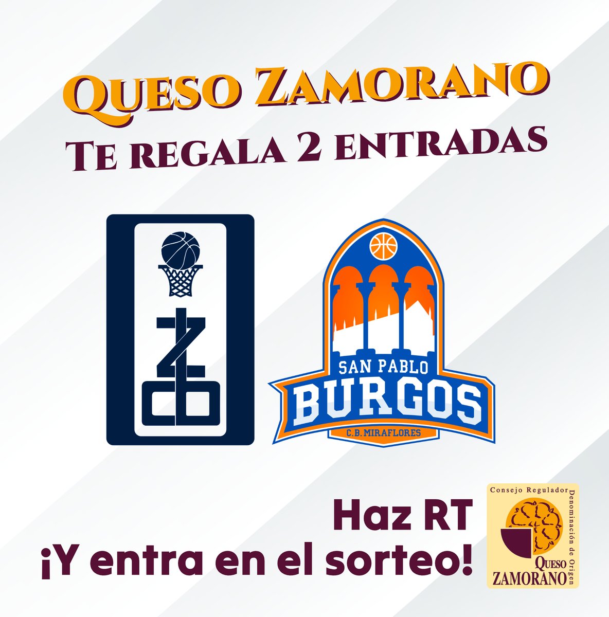 Sorteo🚨 El Consejo Regulador de la DO Queso Zamorano 🧀  te regala 2 entradas para el partido contra <a href="/SanPabloBurgos/">Recoletas Salud San Pablo Burgos</a> 

¿No quieres perderte el PARTIDAZO de este Sábado en el Ángel Nieto?

 ¡Haz Rt y participa en este sorteazo!   

 Anunciaremos los ganadores el Viernes a las
