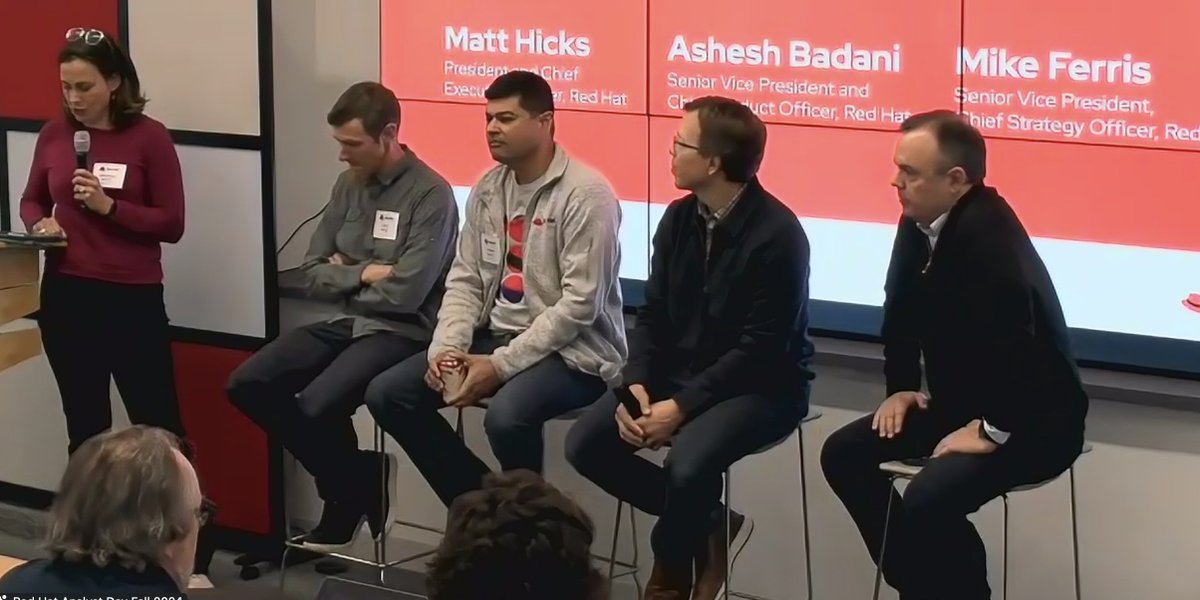 Torsten Volk (@torstenvolk) on Twitter photo RedHat brought out the big guns talking AI at today's analyst event. #RedHat #OpenShift #Platform #AI <a href="/esg_global/">Enterprise Strategy Group</a> RedHat brought out the big guns talking AI at today's analyst event. #RedHat #OpenShift #Platform #AI <a href="/esg_global/">Enterprise Strategy Group</a>