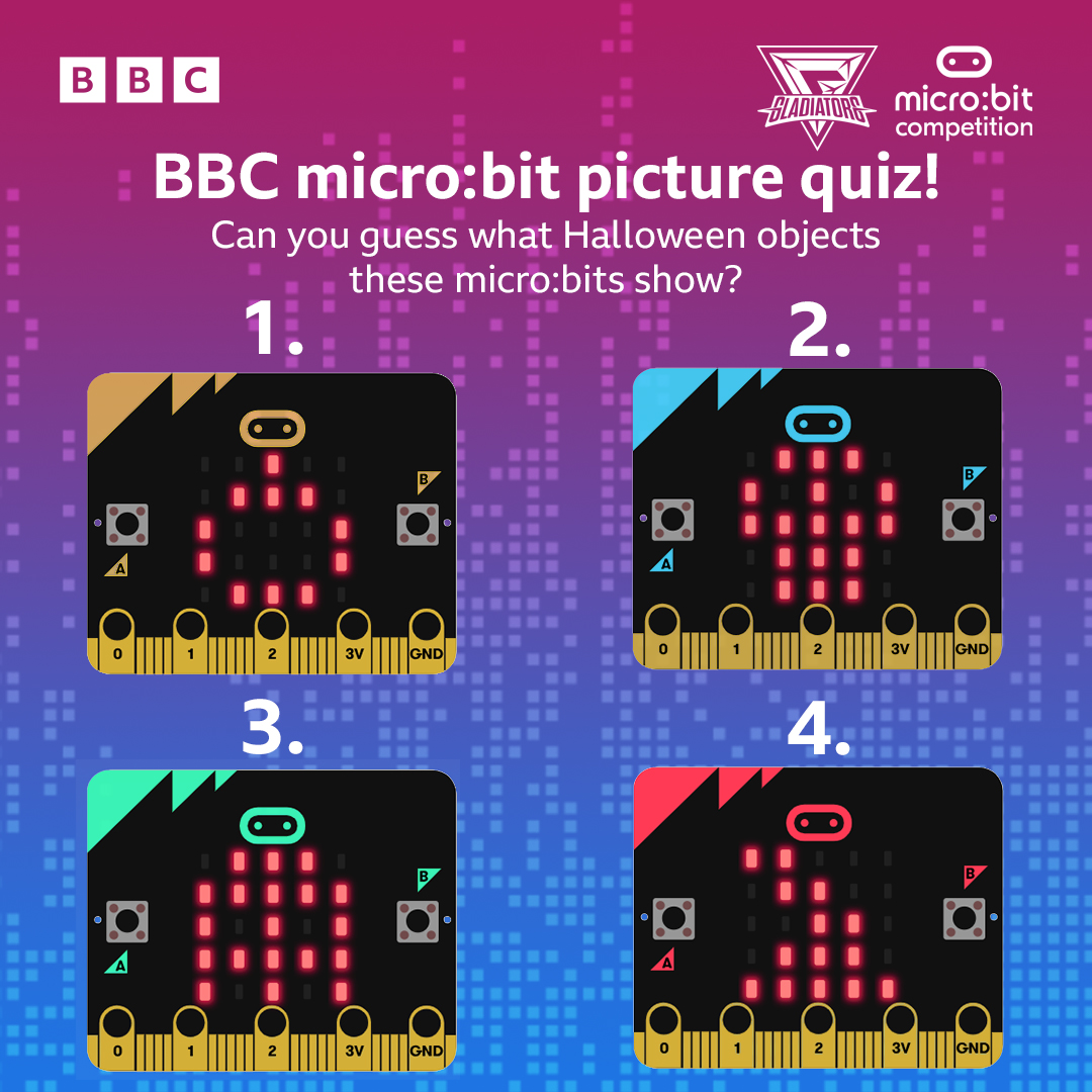 BBC_Teach's tweet photo. Happy Halloween!
Comment with the emojis you think these micro:bits show and remember, there's still time to enter the micro:bit competition with your pupils. 📝🤔
#BBCmicrobit #Halloween
@microbit_edu