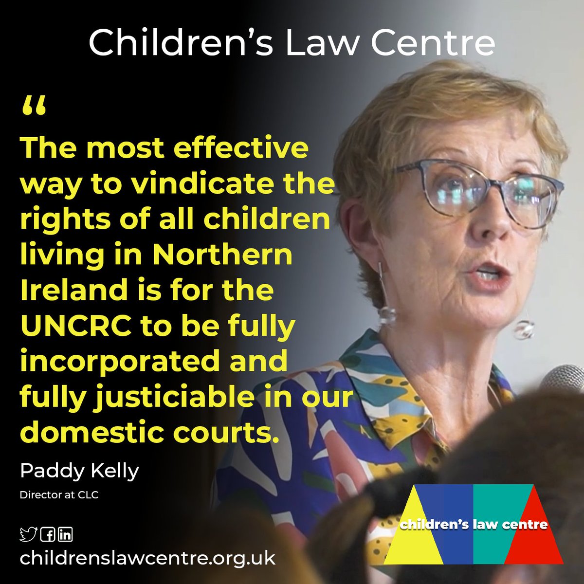 CLC Director, Paddy Kelly, recently updated the Rights of the Child UK (ROCK) Conference on challenges facing children in Northern Ireland.

You can watch the update and much more in the latest edition of our E-zine which is out now.

Find it at mailchi.mp/childrenslawce…