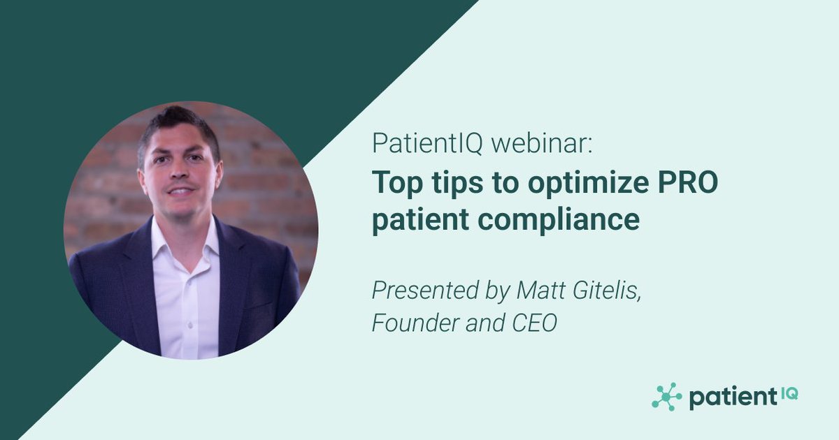 PatientIQ's tweet image. 🚨 Last chance to register! 🚨
Take your PRO compliance to the next level. Don’t miss out—join us TODAY at 6:00 PM CT for a must-attend webinar featuring PatientIQ founder and CEO, @MGitelis.
Register now: bit.ly/3YILMbe

#PROCompliance #OutcomesData