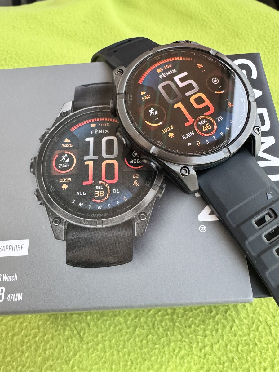 BalrogCZ's tweet photo. Než dám na bazar nechtěl by někdo Garmin Fenix 8 black 47 mm AMOLED? Staré cca 3 týdny v rop stavu. Díky i za RT https://t.co/JCoFEJlZCU