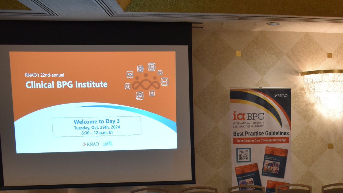 RNAO's tweet photo. We end with a round of applause for all our champions that are sustaining change across health-care settings in Ontario & beyond.

This one is for you.👏🏽👏🏿👏🏻

Thanks everyone for joining RNAO's 22nd Clinical #BPGInstitute!🥳🎉💃

@LhamoDolkar2023 @ClaudetteHollow @DorisGrinspun
