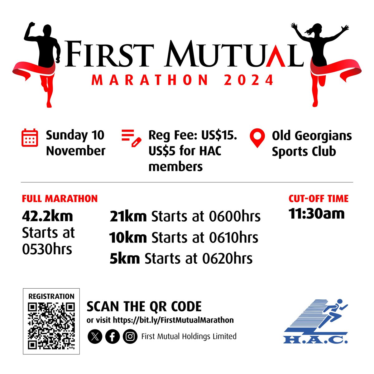 GET READY, RUNNERS!

Registration for the First Mutual Marathon 2024 is NOW OPEN!

Scan the QR code to register.

Join us for an unforgettable running experience!