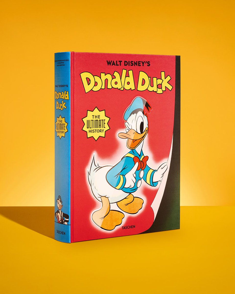 TASCHEN's tweet photo. Walt Disney's Donald Duck. The Ultimate History
 
Since 1934, Donald Duck, one of the most published comic book subjects, has been seen in more films than any other Disney character. 
 
This volume includes rare animation drawings, vintage comics, behind-the-scenes photographs, charming memorabilia, unfinished film projects, and unpublished artworks by “the Duck Man,” master storyteller Carl Barks.
 
Copyright © 2024 Disney Enterprises, Inc.
 
#TASCHENbooks #Disney #DonaldDuck
