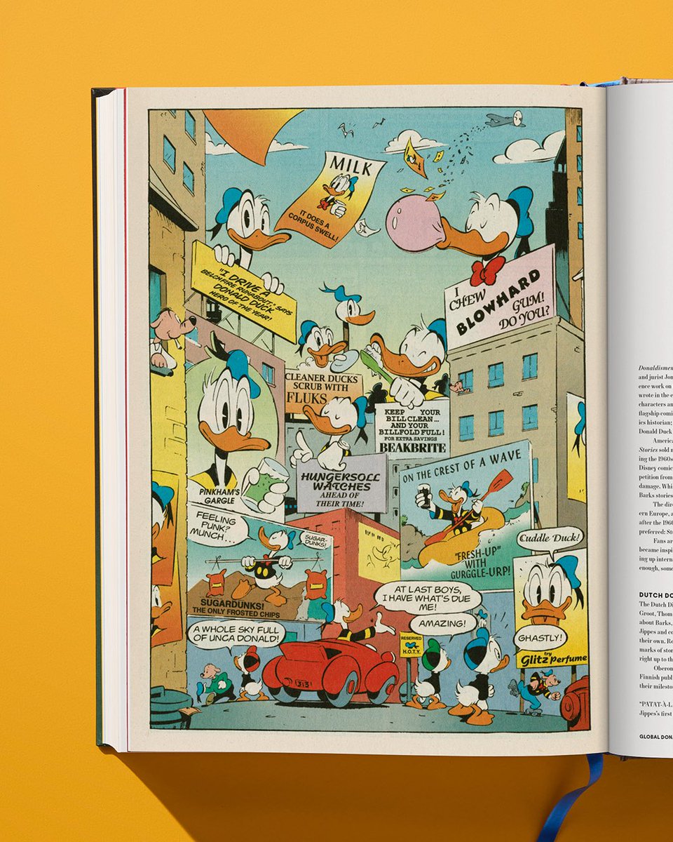TASCHEN's tweet photo. Walt Disney's Donald Duck. The Ultimate History
 
Since 1934, Donald Duck, one of the most published comic book subjects, has been seen in more films than any other Disney character. 
 
This volume includes rare animation drawings, vintage comics, behind-the-scenes photographs, charming memorabilia, unfinished film projects, and unpublished artworks by “the Duck Man,” master storyteller Carl Barks.
 
Copyright © 2024 Disney Enterprises, Inc.
 
#TASCHENbooks #Disney #DonaldDuck