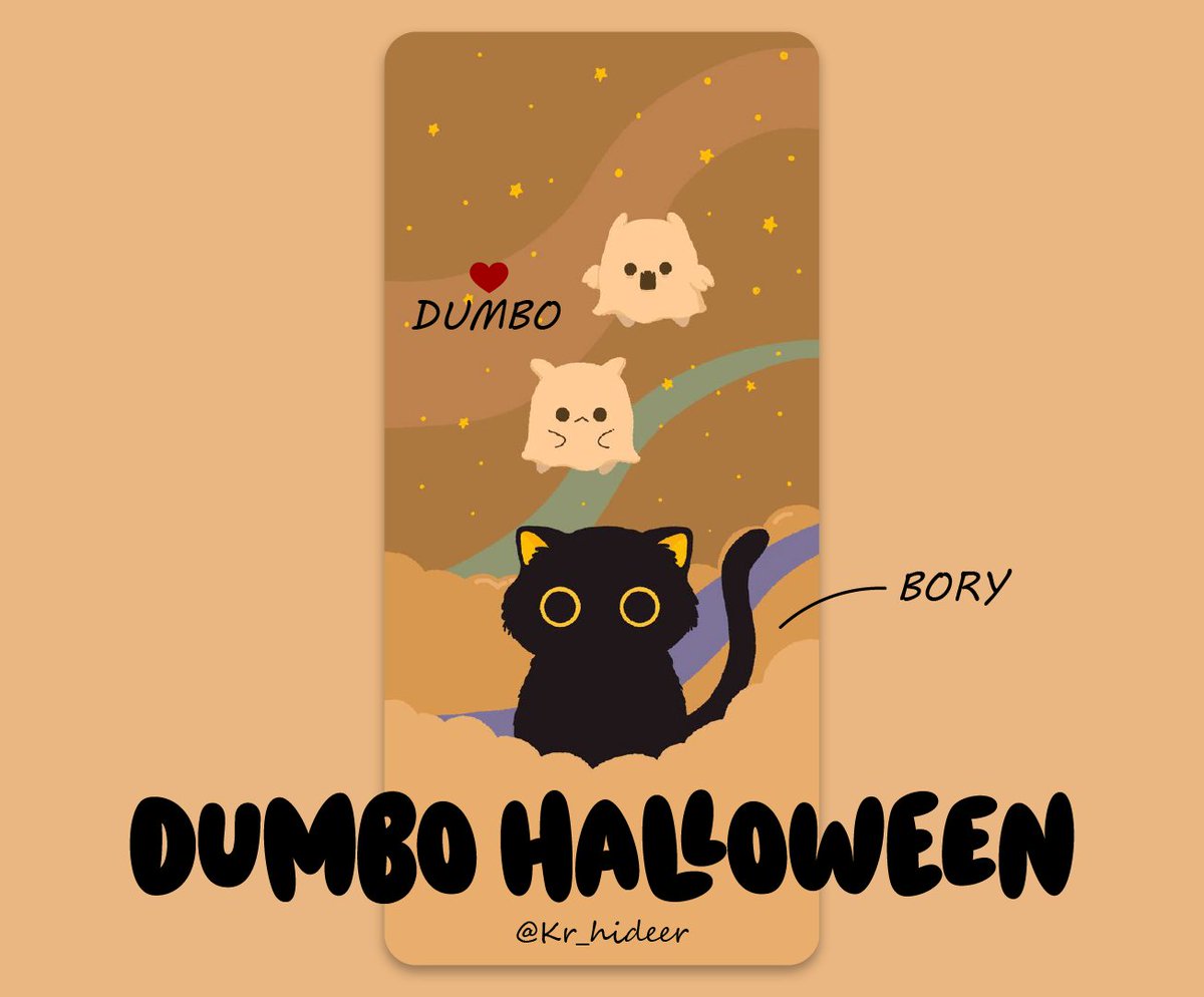 Something spooky (and cute!) this way comes! 🎃 
I’ve added a phone wallpaper illustration in the thread below—please click the heart! ❤️

#HalloweenArt #SpookySeason
#Wallpaper #illustration