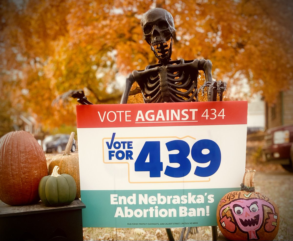 There is nothing spookier than a pregnant person not having the right to make their own health care decisions. 

Vote AGAINST 434 ❌ and vote FOR 439 ✅ to get the government out of Nebraskan's personal health care.