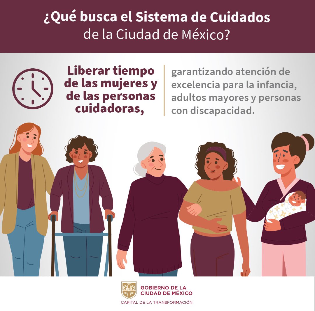 En el <a href="/GobCDMX/">Gobierno de la Ciudad de México</a> buscamos liberar tiempo de las mujeres y de las personas cuidadoras 

Con atención de excelencia para la infancia, adultos mayores y personas con discapacidad