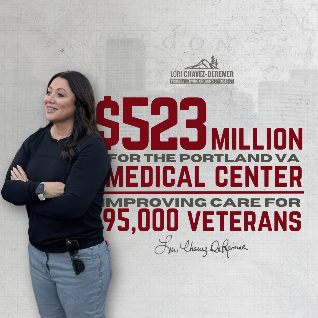 One of my top priorities is ensuring veterans receive the care and attention they deserve.

That’s why I fought to secure $523 million for the Portland VA Medical Center to complete upgrades that will benefit the more than 95,000 veterans who visit this facility every year. #OR05