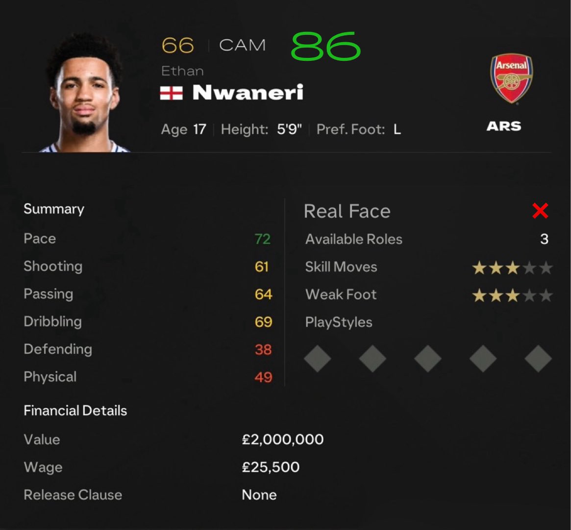 FCGems_'s tweet photo. Career Mode
Gem of the Day
📈 Exciting Prospect
👤 Good Cranium Face
#FC25 https://t.co/CMEq7kd02n
