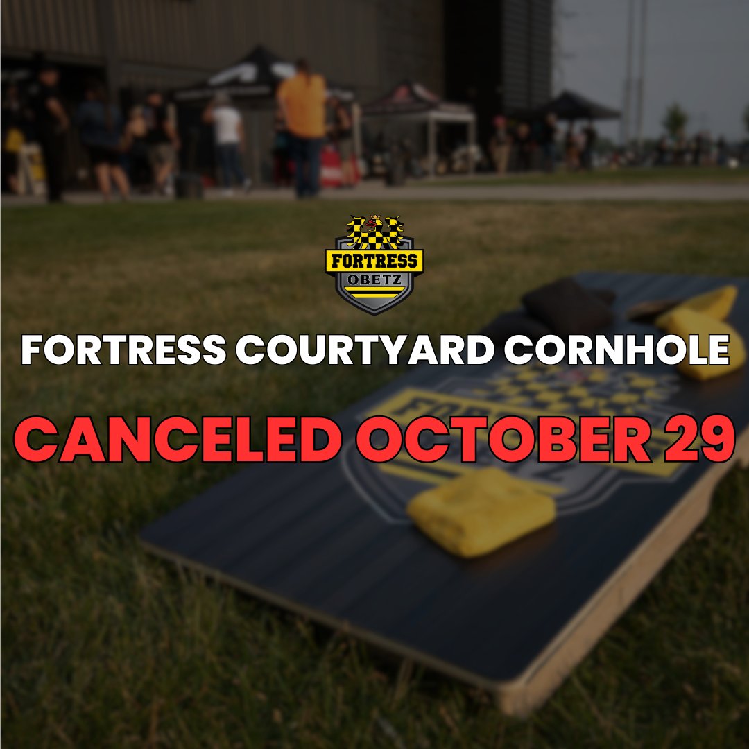 Courtyard Cornhole for this evening (10/29) has been canceled. We apologize for the inconvenience and appreciate your understanding.