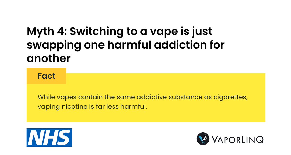 GET THE FACTS! Vaping vs. Smoking 🚭👇

There are a lot of misconceptions about vaping vs. smoking. Read the following article published by the NHS to help you learn the facts: : loom.ly/1nxwksQ

#Stoptober
