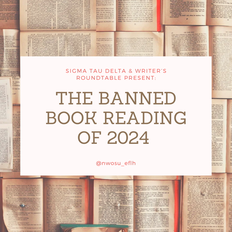 NWOSU_English's tweet photo. Thank you to everyone who read/played Kahoot at the Fall 2024 Banned Book Reading! Y’all made this event a huge success!! #nwosueflh #readbannedbooks #nwosusigmataudelta #nwosuwritersroundtable https://t.co/p2bwbf71jK