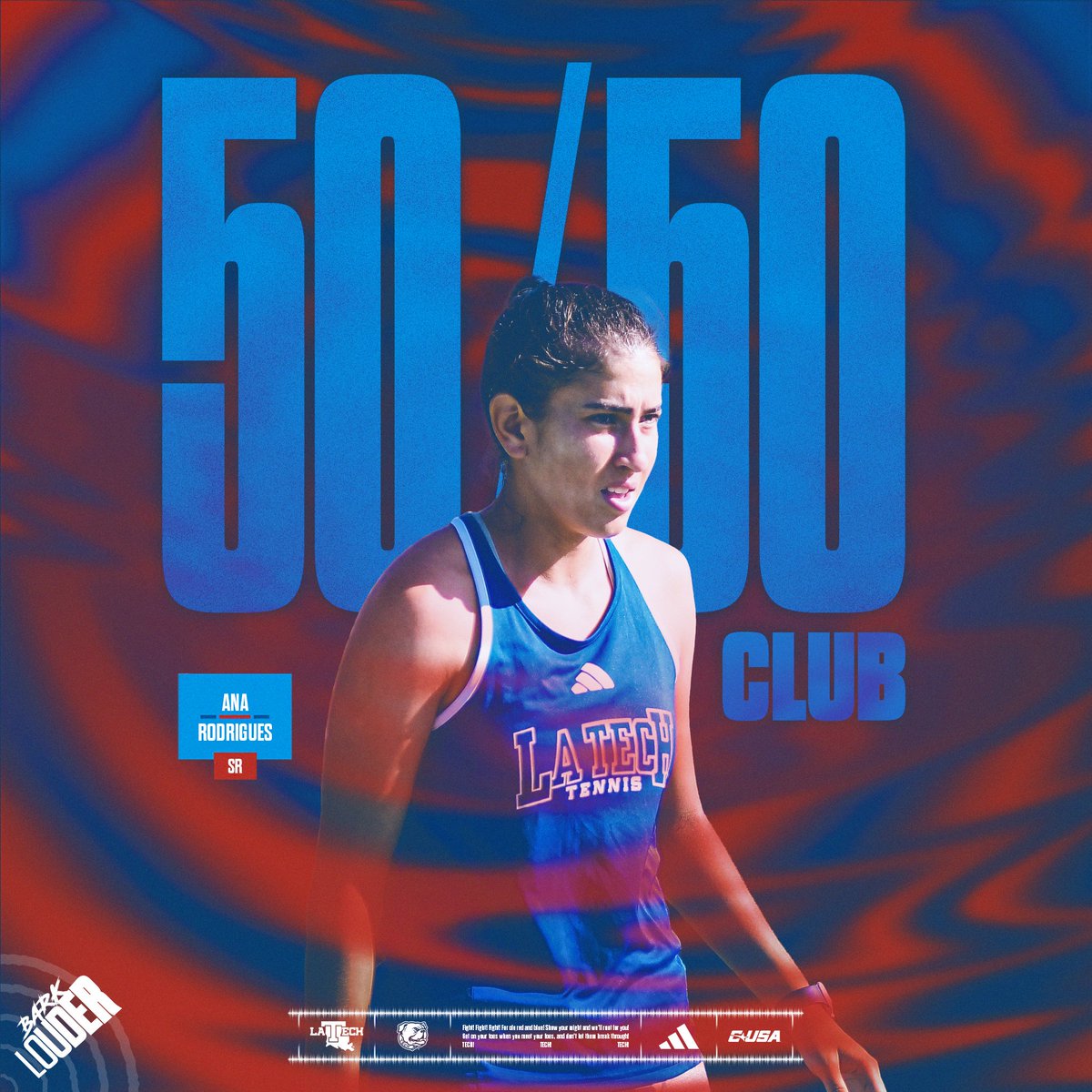 LATechTennis's tweet photo. 50 singles wins. 50 doubles wins.
Congrats on joining the 50/50 club, Ana π https://t.co/Go2KO1Z6hz