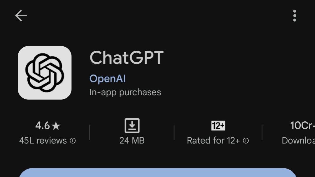 I remember that when I was using this app first time..<a href="/ChatGPTapp/">ChatGPT</a>  was only of 1 or 2mb sized but now this is 24 mb 
I think something big is going on.😏
<a href="/elon/">Elon</a>