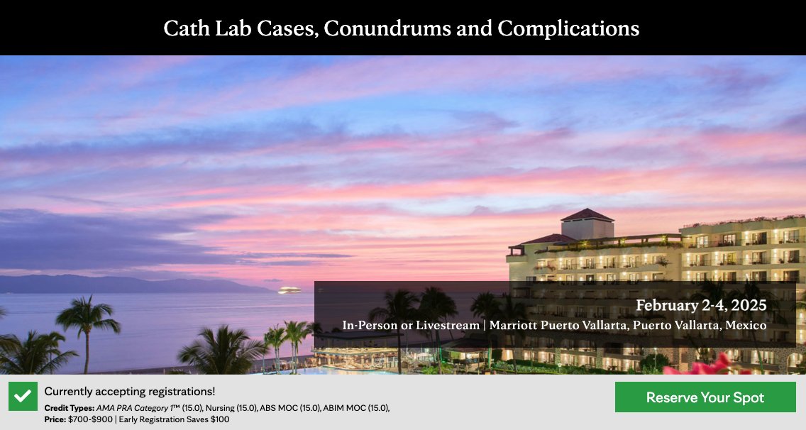 Mayo Clinic CV (@mayocliniccv) on Twitter photo Looking for an exciting #interventional cardiology #CME course in a gorgeous location? Check out the all-new <a href="/MayoClinic/">Mayo Clinic</a> #CathLab Cases, Conundrums and Complications course, in Puerto Vallarta in February. Get more info and register here: mayocl.in/3YEYh7M Looking for an exciting #interventional cardiology #CME course in a gorgeous location? Check out the all-new <a href="/MayoClinic/">Mayo Clinic</a> #CathLab Cases, Conundrums and Complications course, in Puerto Vallarta in February. Get more info and register here: mayocl.in/3YEYh7M
