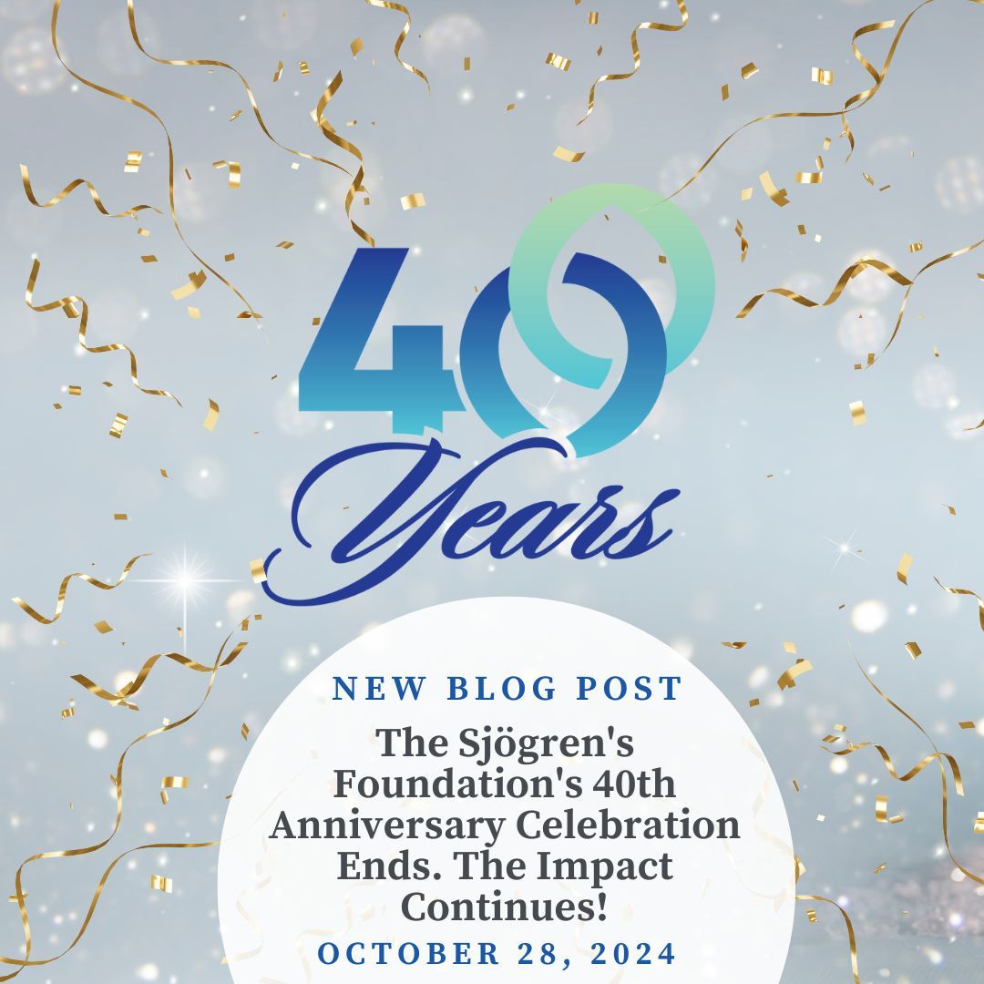 New Blog Alert! The Sjögren's Foundation's 40th Anniversary Celebration Ends. The Impact Continues! 

Click the link below to read more:
buff.ly/40i9bSh 

#Sjögrens #Sjogrens #SjögrensDisease #SjogrensDisease #SjögrensSyndrome #SjogrensSyndrome