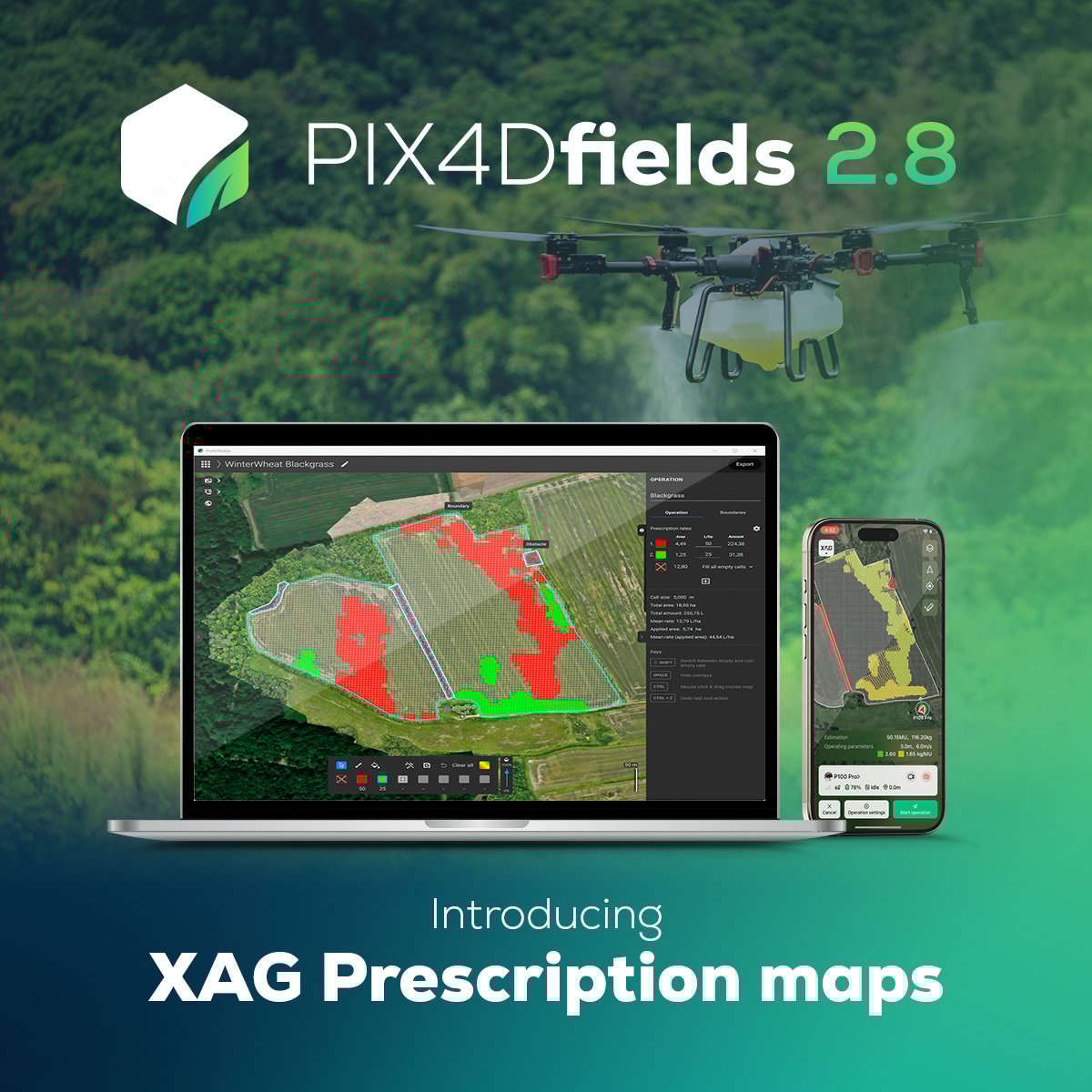pix4d's tweet image. 📢#PIX4Dfields 2.8 has landed!🚀

With this update, XAG drones now adjust flight paths based on PIX4Dfields&apos; VRA and spot-spraying prescription maps, skipping areas that don’t need treatment—saving time, inputs, and cost! 🌾 
Discover what’s new hubs.li/Q02W92mr0