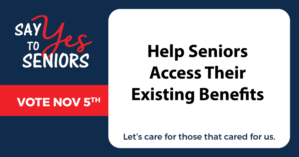 An estimated 9,000 seniors believe they are eligible but not receiving all available federal, state, and local social service, health, and income benefits that they are eligible for. The millage can provide Benefits Access Assistance. Say YES to Seniors on 11/5!