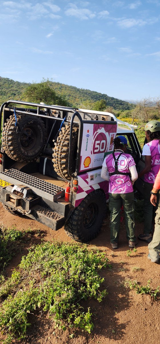 Rhino_Charge's tweet photo. Big cheers to Car 50, Zambarau Heels on Wheels for making their epic debut at the 2024 Rhino Charge! 👠🚙 After catching the Charge bug as spectators, this all-girls team hit the course with style and determination, reaching 8 checkpoints before some mechanical drama https://t.co/de7a0FO7qK