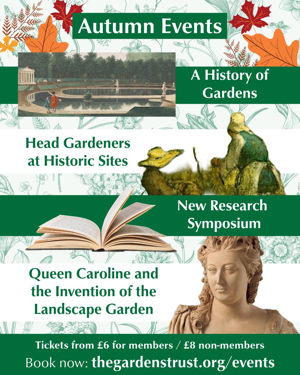 🍁 Explore garden history with us this Autumn 🍂

Book now to discover Georgian gardens, the latest in garden history research or join a conversation with Head Gardeners working in historic landscapes today. 

🎟️ Tickets from £6 for members
🔗 thegardenstrust.org/events