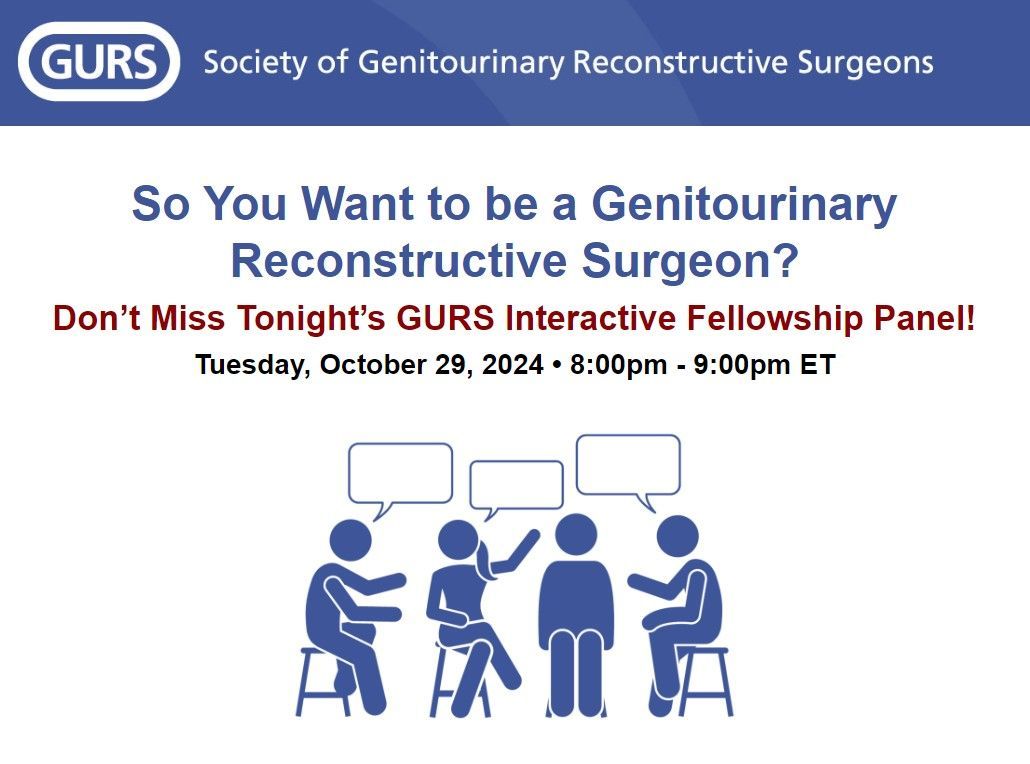 Join us TONIGHT at 6pm ET for our #GURS Interactive Fellowship Panel! This moderated discussion will answer all of your questions regarding the value of GURS Fellowship and the match process.

Learn More, Register, and Submit Questions Here: buff.ly/3BWEl7t