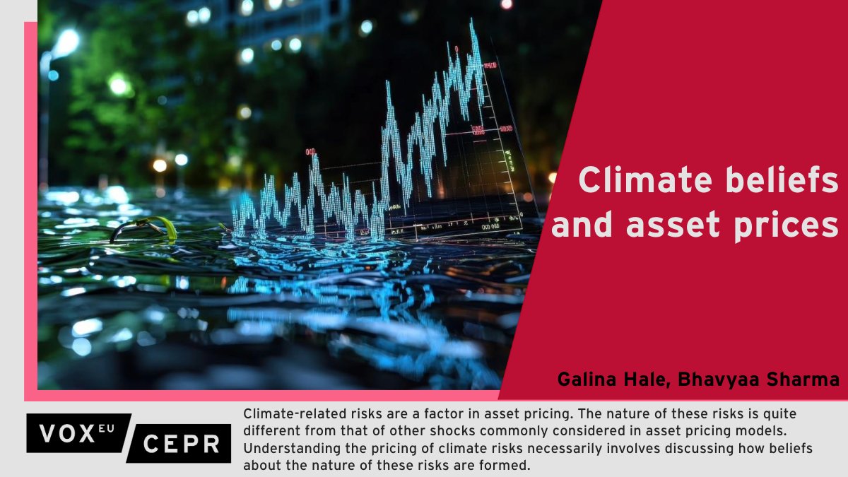The nature of #climate risks is quite different from that of other shocks commonly considered in asset pricing models. Specifically, these shocks come from distributions that are not necessarily known and shift over time. 
<a href="/galinahale_ucsc/">Galina Hale</a> &amp; B Sharma <a href="/ucsc/">UC Santa Cruz</a>
ow.ly/Z3HN50TFlWx