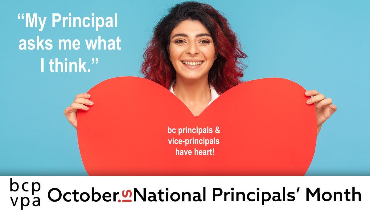 October is National Principals’ Month! BCPVPA members are school- and district-based leaders in all of BC’s 60 school districts: they believe in student agency, and student success is their passion. #NPM2024