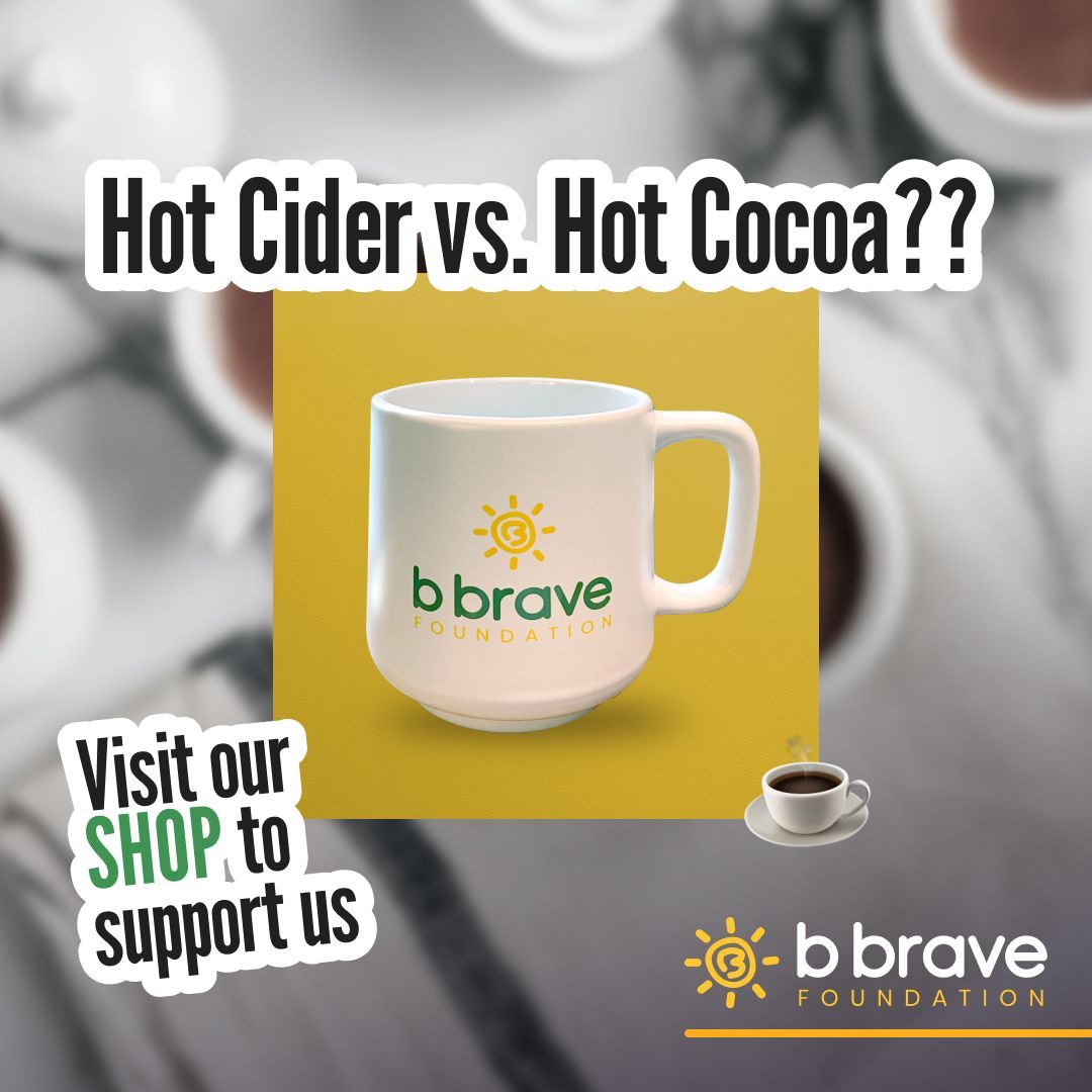 bbravefound's tweet image. Fall's here! 🍁 Hot cocoa or apple cider? ☕️ Enjoy your fave fall drink in a B Brave mug and support families battling rare diseases. Proceeds make a difference! Shop now: buff.ly/4f1qT0L #BBRAVESwag #SupportRare #RareDiseaseAwareness #BBraveFoundation