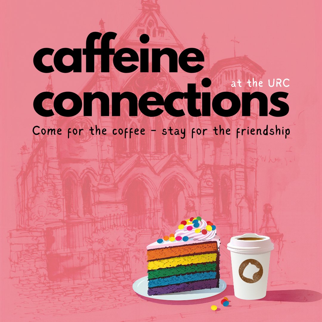 CongletonPride's tweet photo. It's that time again! 

Join us tomorrow - 30th October, 2-5pm at URC Antrobus St, Congleton for monthly coffee meet-up. Free tea, coffee &amp; cakes! Easy walk from town, free parking behind the church. All welcome! 

#CongletonPride #LGBTQIACommunity #CaffeineConnections https://t.co/OJe7c0aCJ8
