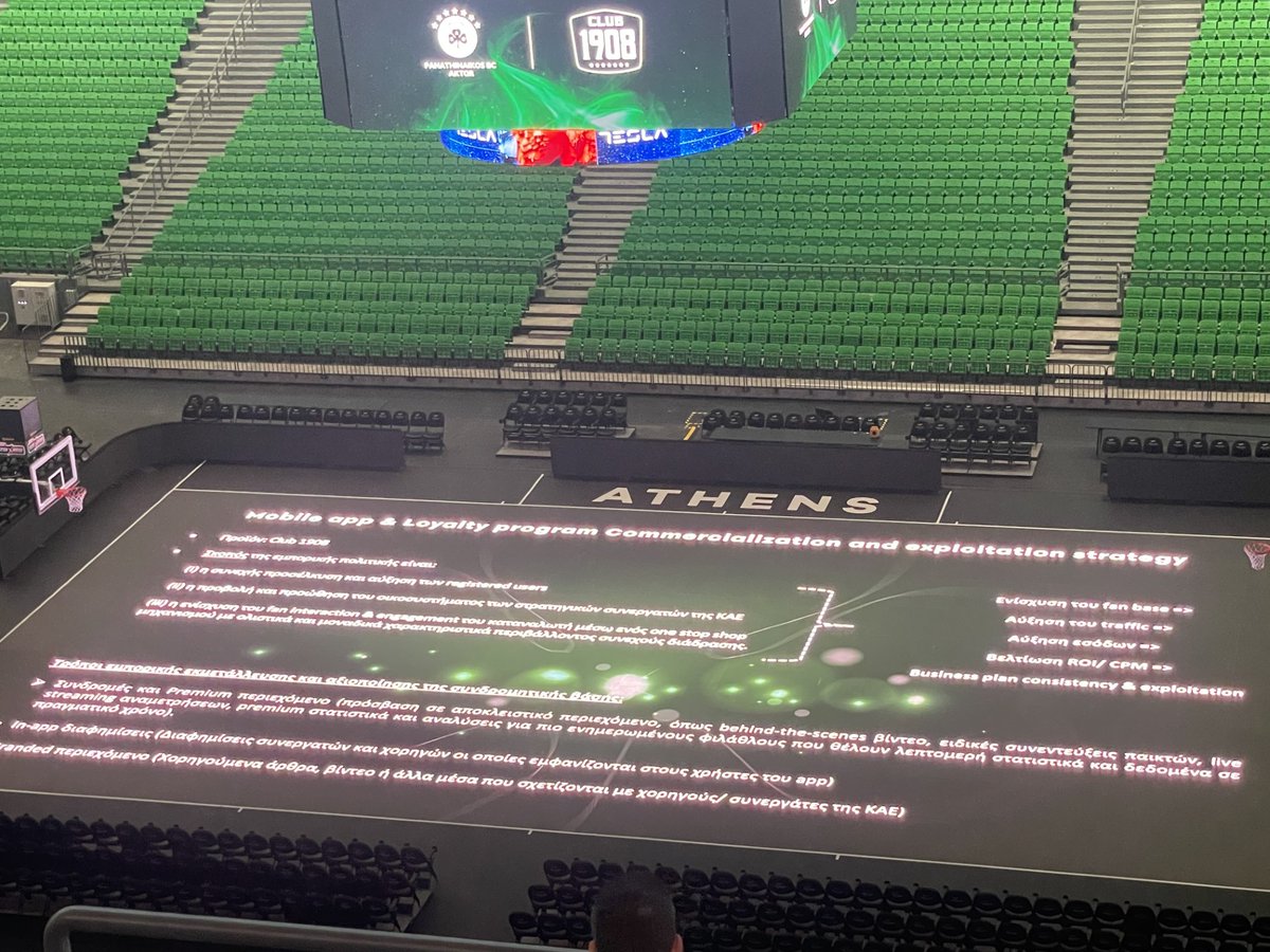 innewsgr's tweet photo. Παρακολουθήσαμε την παρουσίαση του ASB GlassFloor από την Panathinaikos BC! Αυτή η καινοτόμος επιφάνεια προσφέρει μοναδικές ευκαιρίες εμπορικής αξιοποίησης. Ανυπομονούμε να μετρήσουμε την απήχηση αυτής της καινοτομίας 
#Innews #SponsorValue #ASBGlassFloor #PanathinaikosBC #OAKA https://t.co/tVJZD92dB6