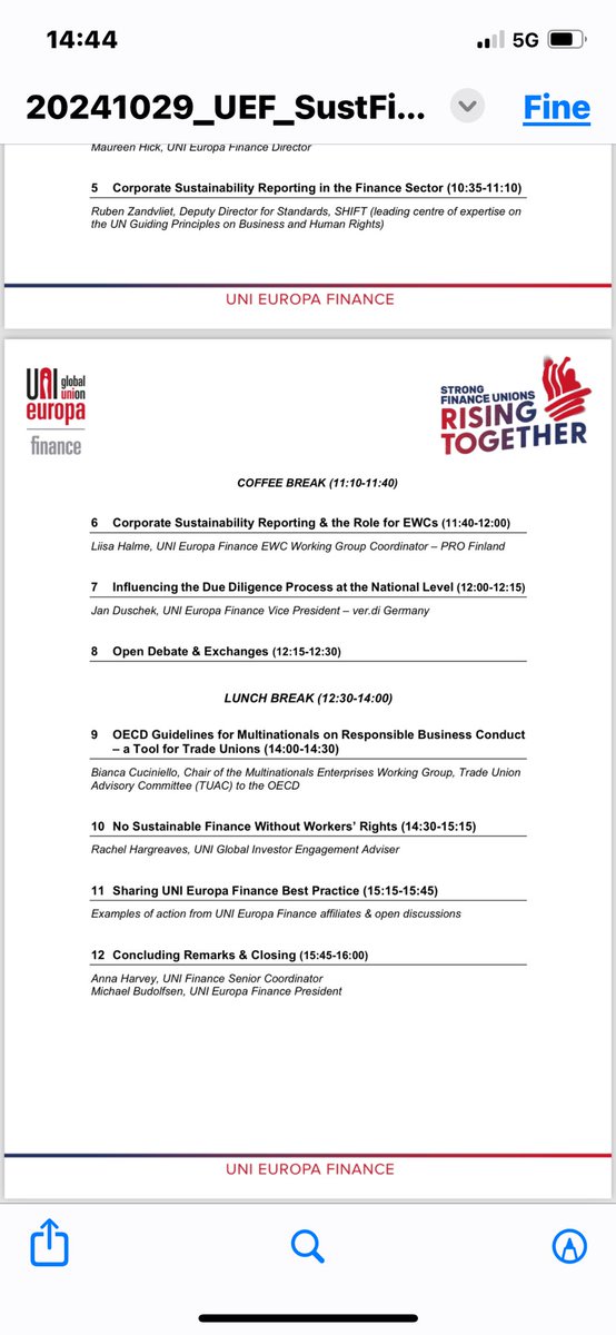 Seminario <a href="/UNIGlobalFin/">UNI Finance</a> “Trade Union delivering a sustainable finance sector for workers and society”. Le Linee Guida OCSE per le multinazionali in tema di Responsible Business Conduct - Uno strumento per le organizzazioni sindacali. #duediligence #HumanRights #workersrights