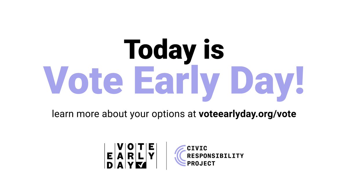 WeAreCRP's tweet photo. It’s #VoteEarlyDay! We are proud partners of @voteearlyday and have partied to the polls with so many folks to cast their early votes this fall!

#partytothepolls #voteready #voteearlyday https://t.co/IBsAGQlcxi