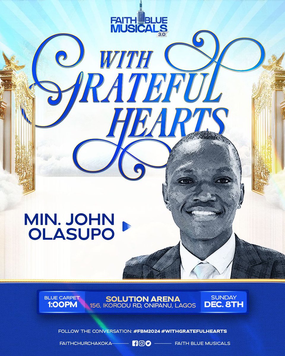 thebluemusicals's tweet photo. Fourth Minister Reveal 🎤 

Min. John Olasupo  🎹🎼🎷

#GratefulHearts
#FBM3
#FaithBlueMusicals24 https://t.co/70jvA9Vzzk